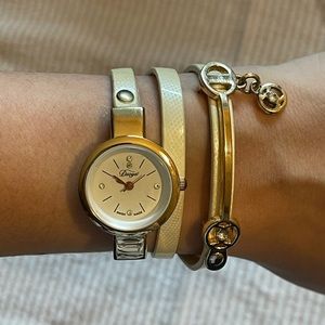 Wrap watch with bracelet charm